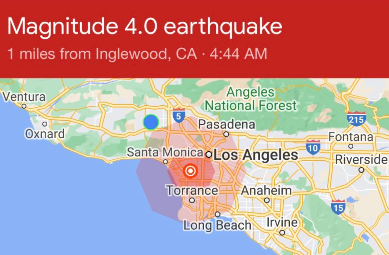 PHOTO Earthquake In Los Angeles Was In The CENTER Of Inglewood