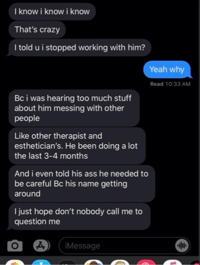 PHOTO One Of Deshaun Watson's Accusers Told Her Friend Over Text Deshaun Was Messing With Other Therapists And Esthetician's Besides Herself For More Than 4 Months