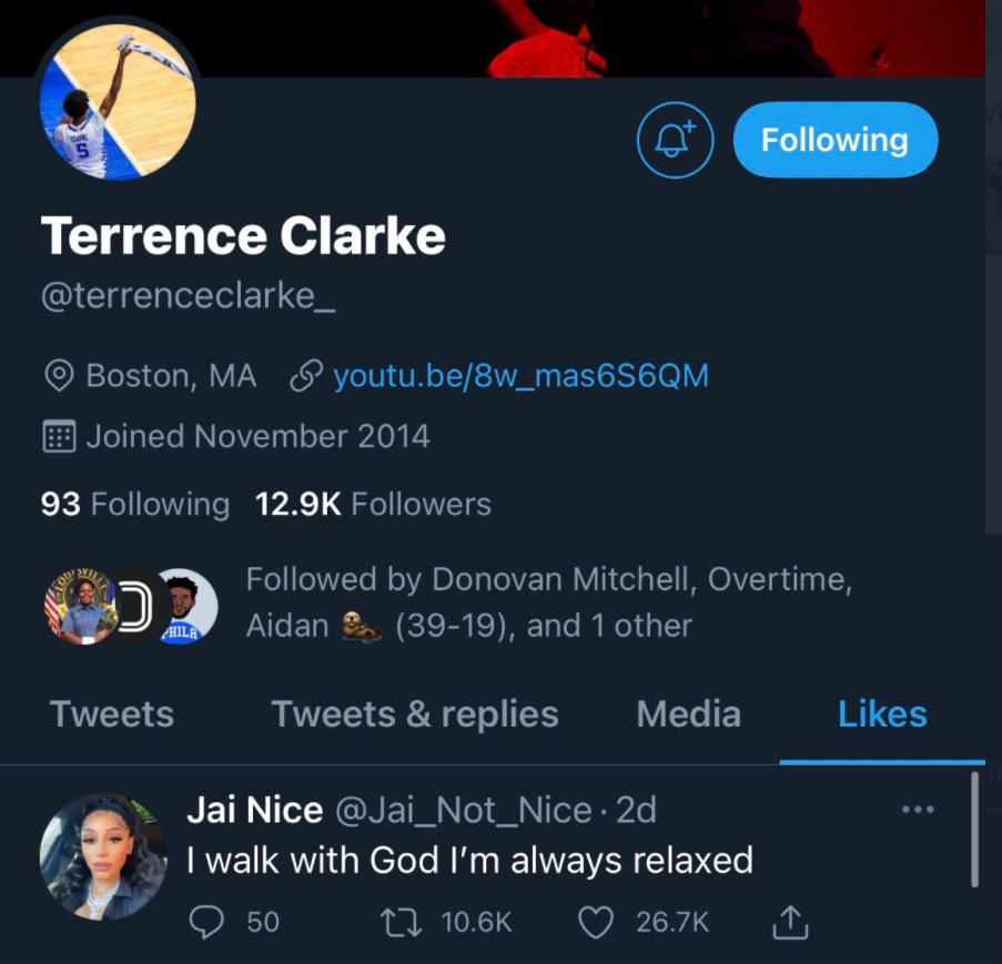 PHOTO Terrence Clarke's Last Like Said I Walk With God I'm Always Relaxed