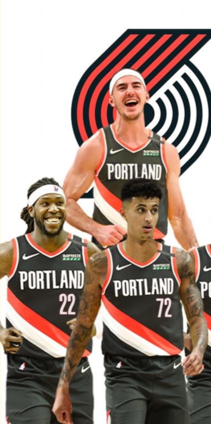 PHOTO Alex Caruso Montrezl Harrell Kyle Kuzma In Portland Trailblazers Jerseys After Getting Traded For Damian Lillard