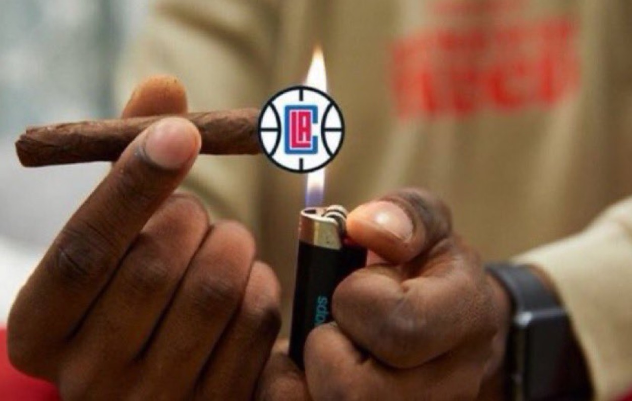 PHOTO Clippers Logo Being Set On Fire After Game 5 Loss