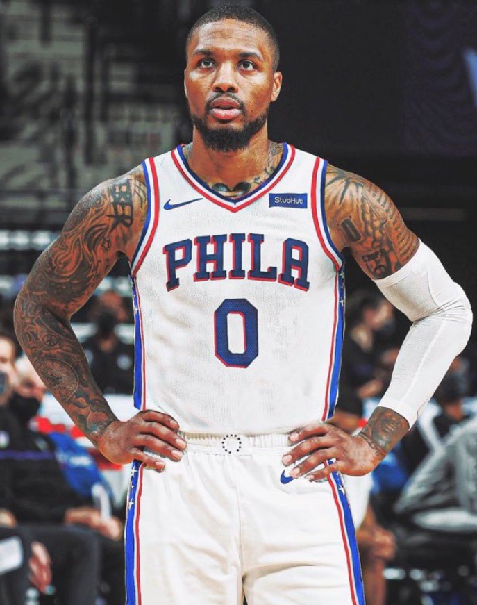 PHOTO Damian Lillard In A Philadelphia 76ers Uniform