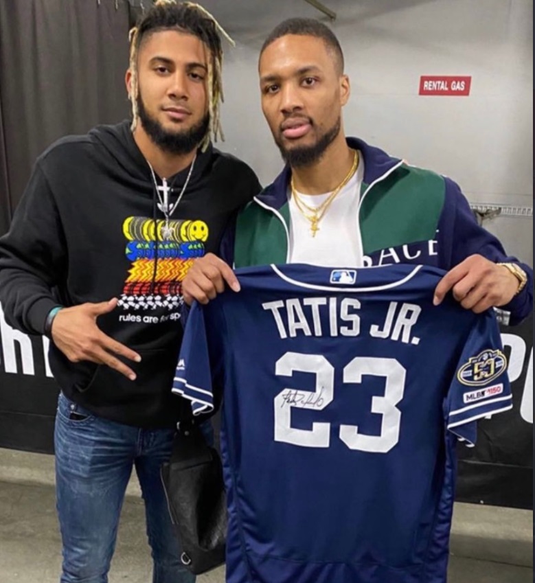 PHOTO Damian Lillard Is Not Cocky and Very Humble Asked Fernando Tatis Jr For A Signed Jersey