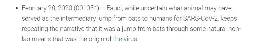 PHOTO Fauci Kept Saying The Orgin Of The Virus Was Bats Yet He Was Uncertain And Couldn't Confirm It