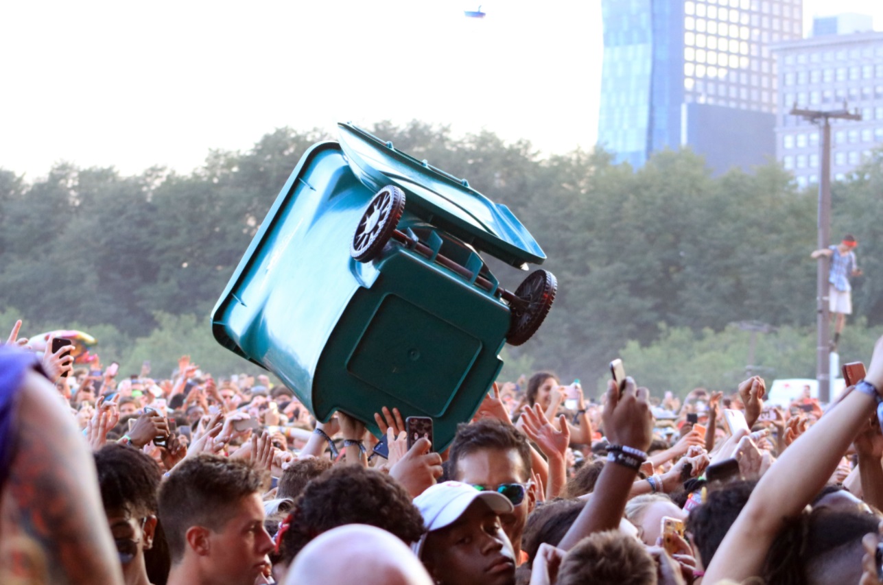 PHOTO Garbage Can Crowd Surfing Over Massive Crowd At Lollapalooza