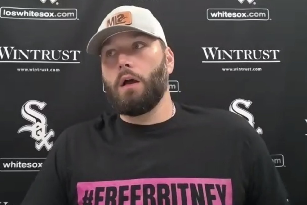 PHOTO Lance Lynn Wearing A Free Britney T-Shirt Post-Game