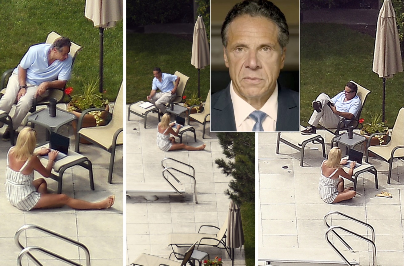 PHOTO Andrew Cuomo Lounging By Pool With Blonde Babe