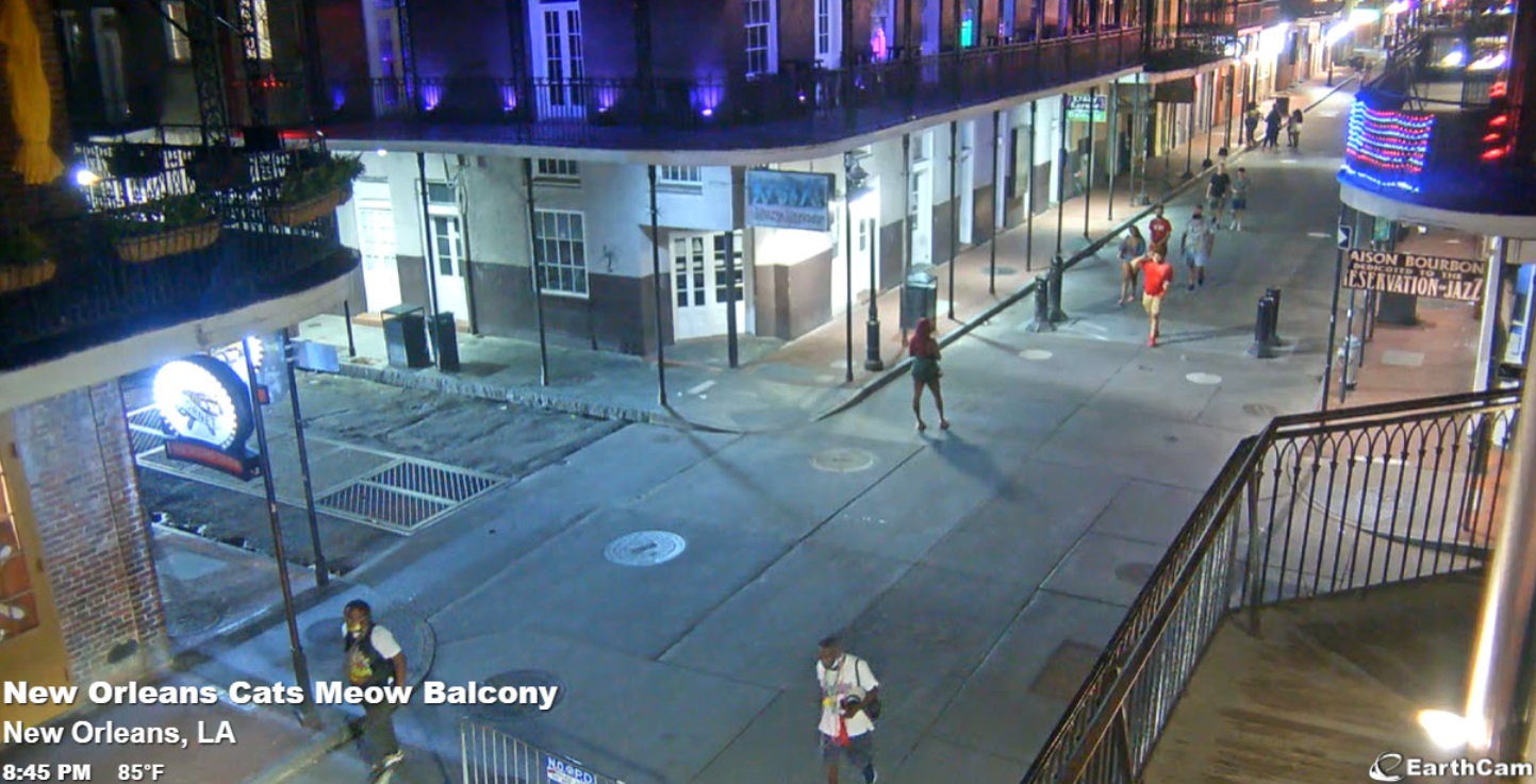 PHOTO Bourbon Street Is A Ghost Town Except For Some Clueless Tourists Tonight As Hurricane Approaches