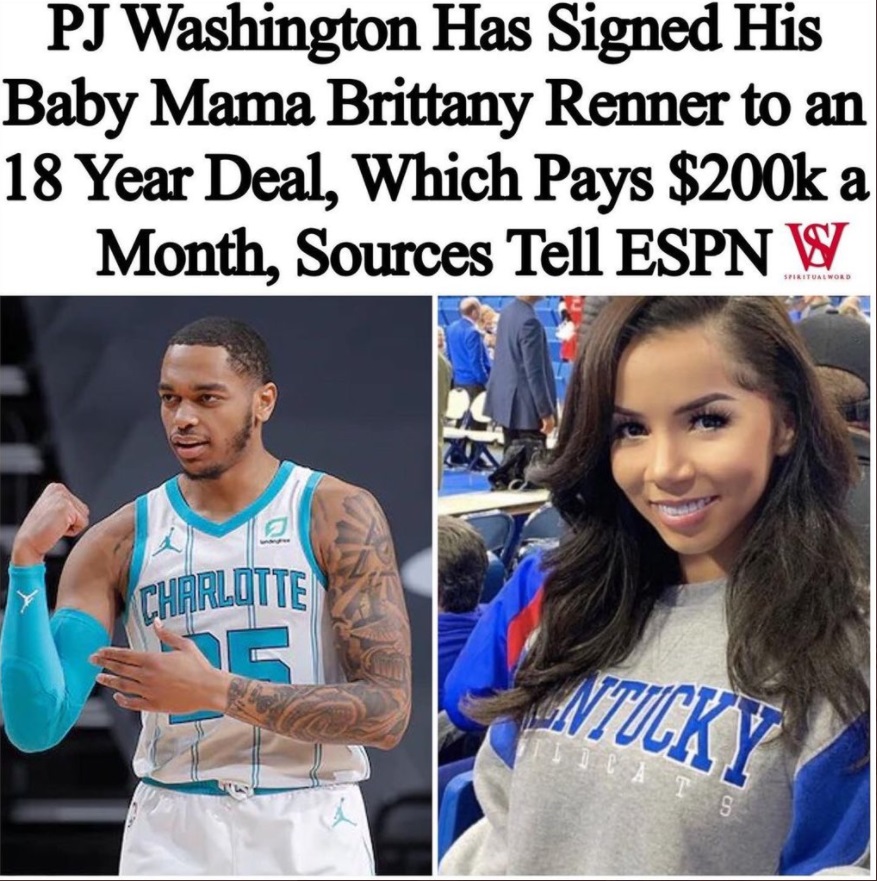 PHOTO Brittany Renner Signed To 18 Year $200K A Month Deal Meme