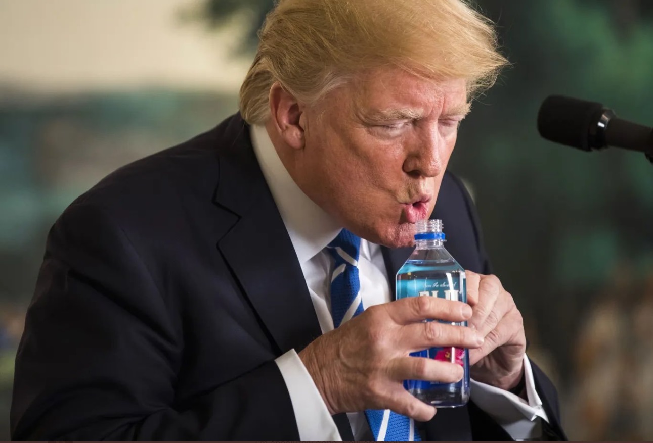 PHOTO Donald Trump Chugging Fiji Water