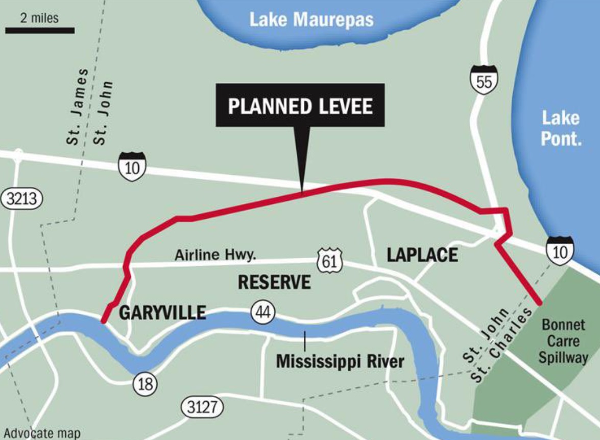 PHOTO Massive $760 Million New Levee Project To Protect LaPlace LA Broke Ground Only A Month Ago Is Huge For Future Protection Against Hurricanes