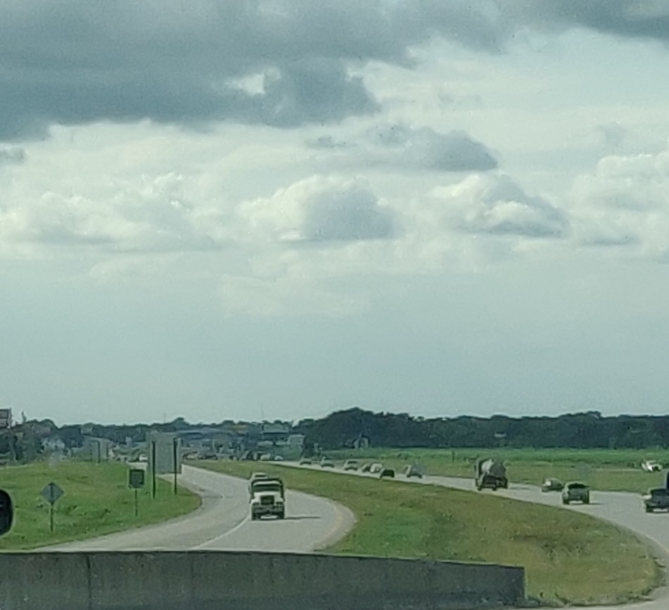 PHOTO Of Line Of Cars Evacuating Out Of Morgan City Louisiana