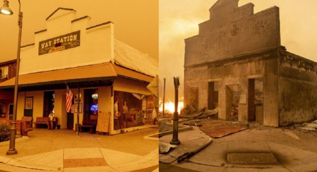 PHOTO Of The Way Station Before And After Dixie Fire Destroyed It In Greenville CA