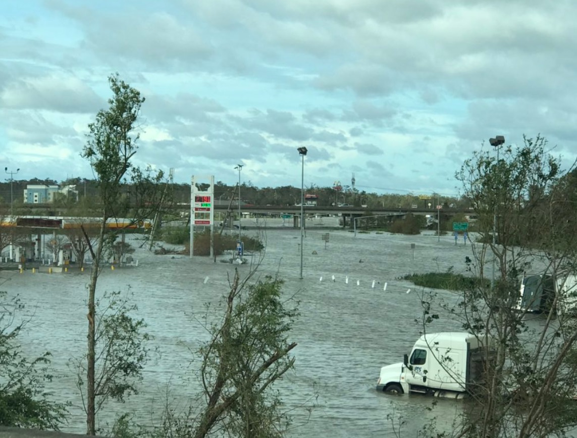 PHOTO Semi-Trucks Abanonded In High Water On Exit Coming Into LaPlace Louisiana