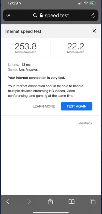 PHOTO Starlink Is Getting Up To 253 MB's Per Second In Los Angeles