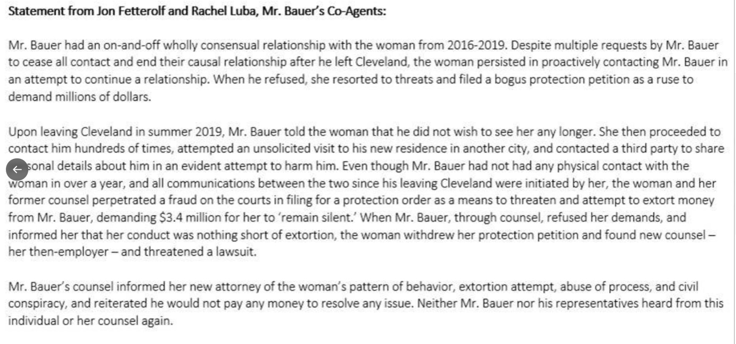 PHOTO Trevor Bauer Says His Accuser Insisted On Staying In Contact After He Left Cleveland Indians Organization