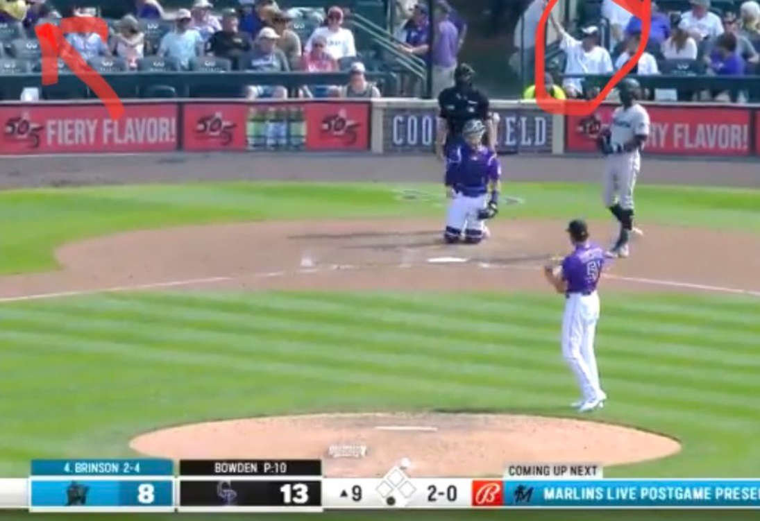 PHOTO of Racist Colorado Rockies Fan Behind Home Plate