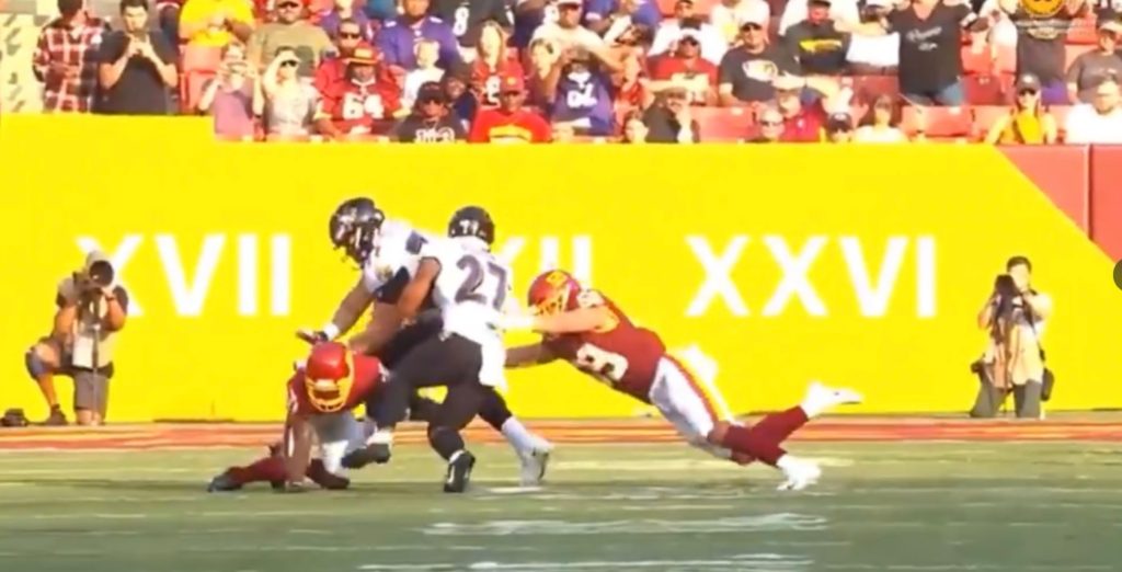 PHOTOS JK Dobbins Suffers Knee Hyperextension PCL And MCL Injury