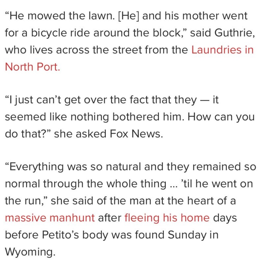 PHOTO All Of Brian Laundrie's Neighbors Hated Him Even Before Finding Out Her Killed Gabby Petito