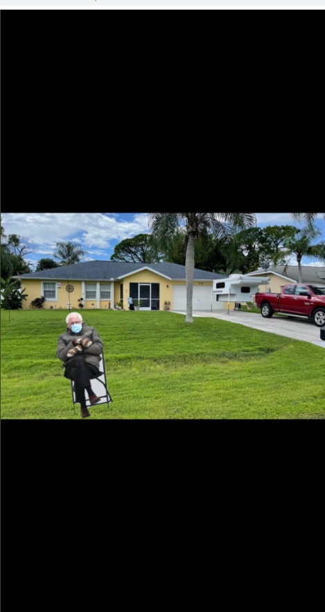 PHOTO Bernie Sanders Sitting Outside Brian Laundrie's House