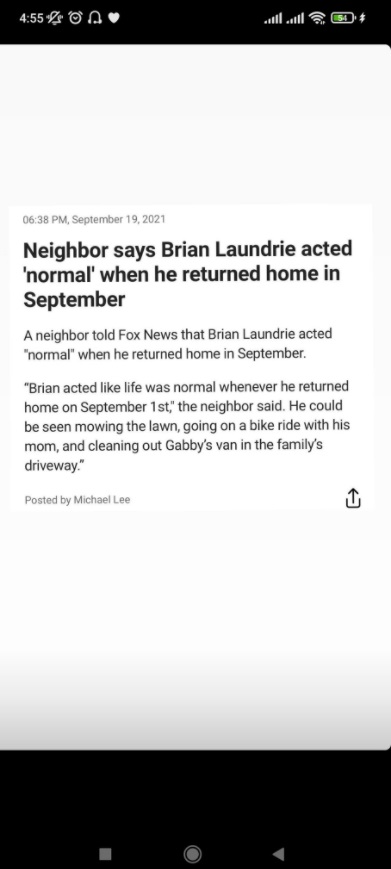 PHOTO Brian Laundrie Acted Normal When He Returned Home In September Mowed The Lawn And Cleaned Out Gabby's Van In The Driveway