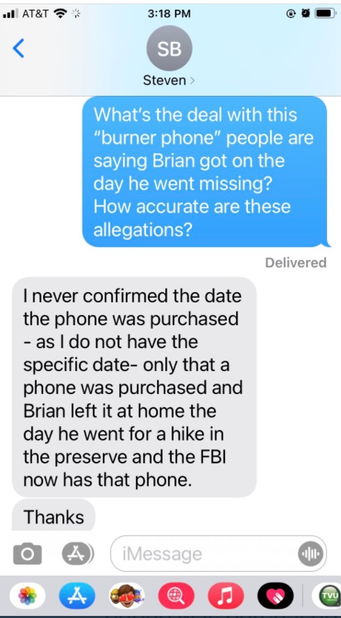 PHOTO Brian Laundrie's Attorney Says FBI Is In Possession Of Brian's Burner Phone