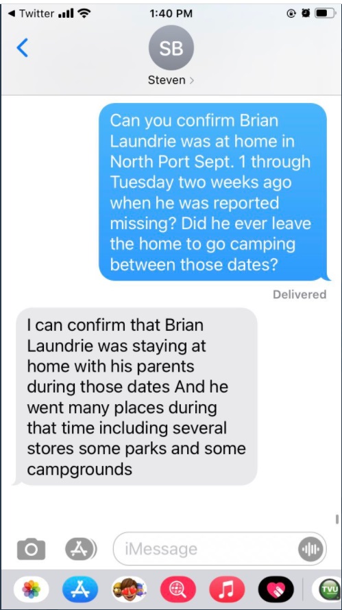 PHOTO Brian Laundrie's Lawyer Steve Says Brian Was At His Parents House Starting September 1st For Two Straight Weeks