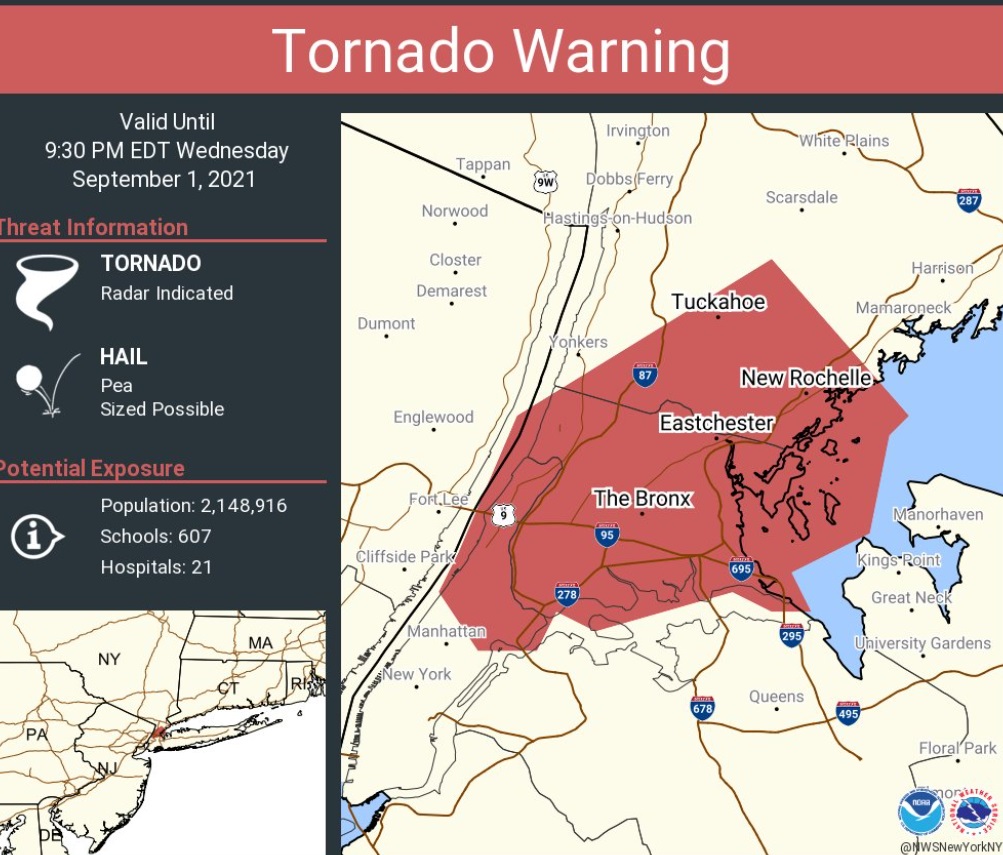 PHOTO Bronx NY New Rochelle NY And Mount Vernon NY Could Get Hit By Tornado Next