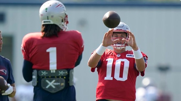 PHOTO Cam Newton Throwing Balls To Mac Jones Before He Was Cut