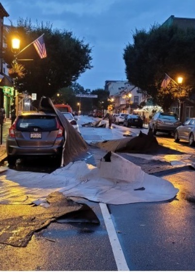 PHOTO Damage From Tornado On Mill Street In Bristol Pennsylvania