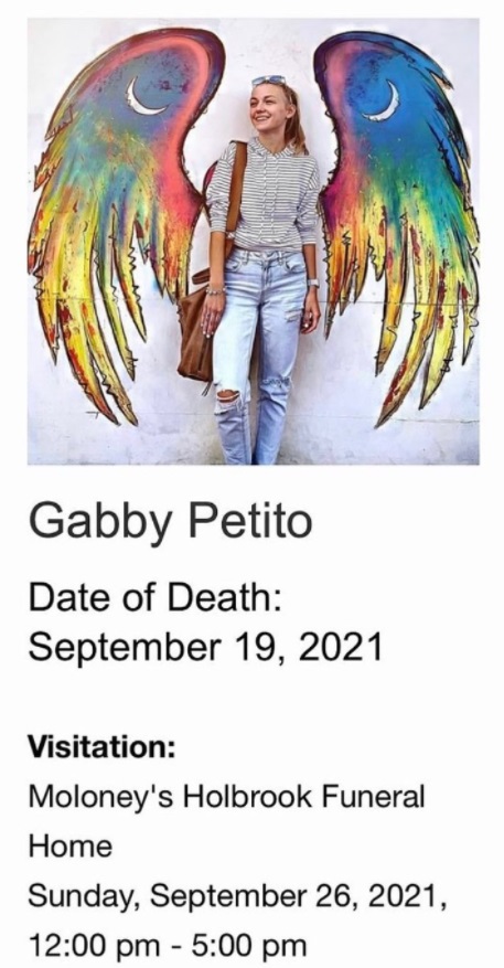 PHOTO Details Of Public Gabby Petito Memorial Service Sunday September 26th In Holbrook NY