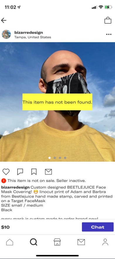 PHOTO Instagram Took Down Masks Brian Laundrie Was Selling For $10 Each