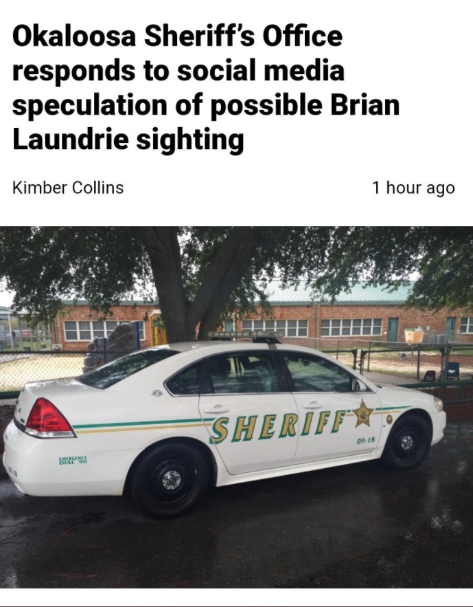 PHOTO Police Searching For Brian Laundrie In Baker Florida On Tuesday Afternoon