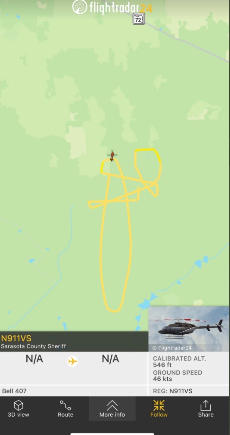 PHOTO Sarasota County Sheriff's Drew A D*ck With Their Flight Path While Looking For Brian Laundrie