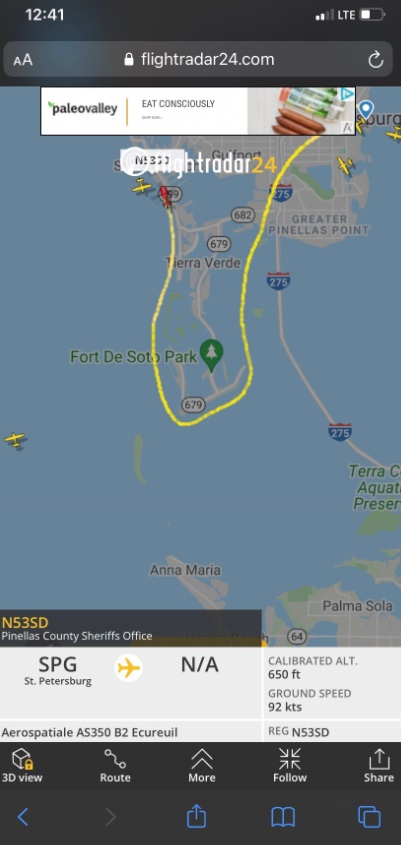 PHOTO Sheriff's Helicopter Circled Fort De Soto Park Early Wendesday Morning And Found Nothing