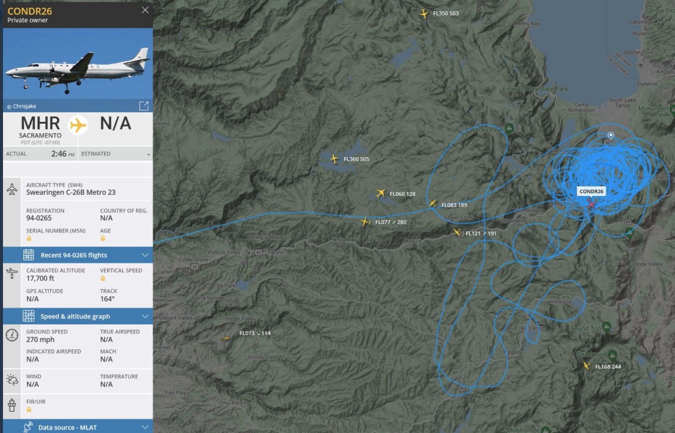 PHOTO The Amount Of Planes Circling Over Lake Tahoe To Do Water Dumps Is Absurd