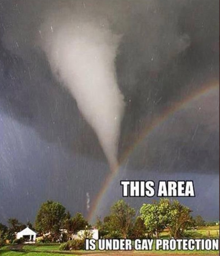 PHOTO This Area Is Under Gay Protection Philly NJ Tornado Meme