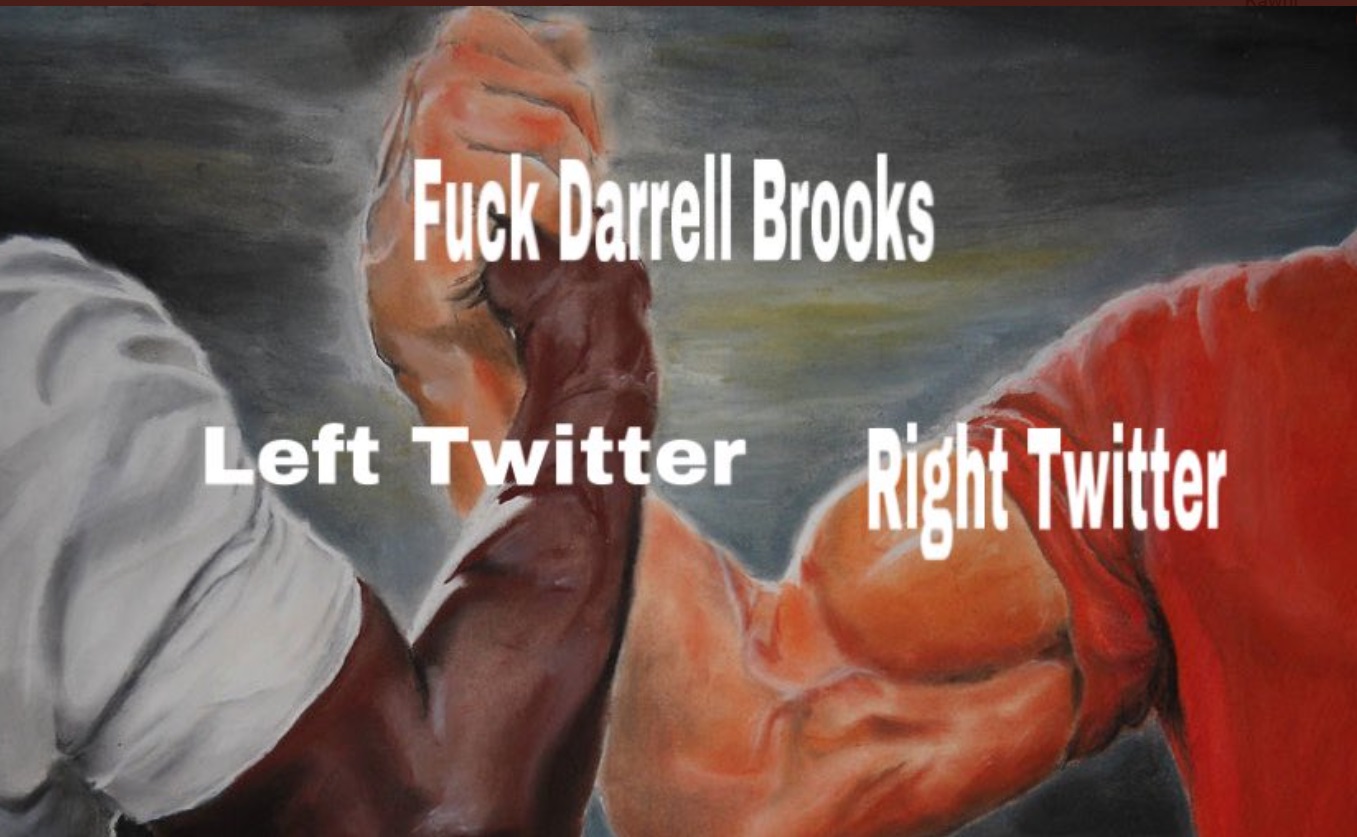 photo f ck darrell brooks left twitter vs right twitter meme