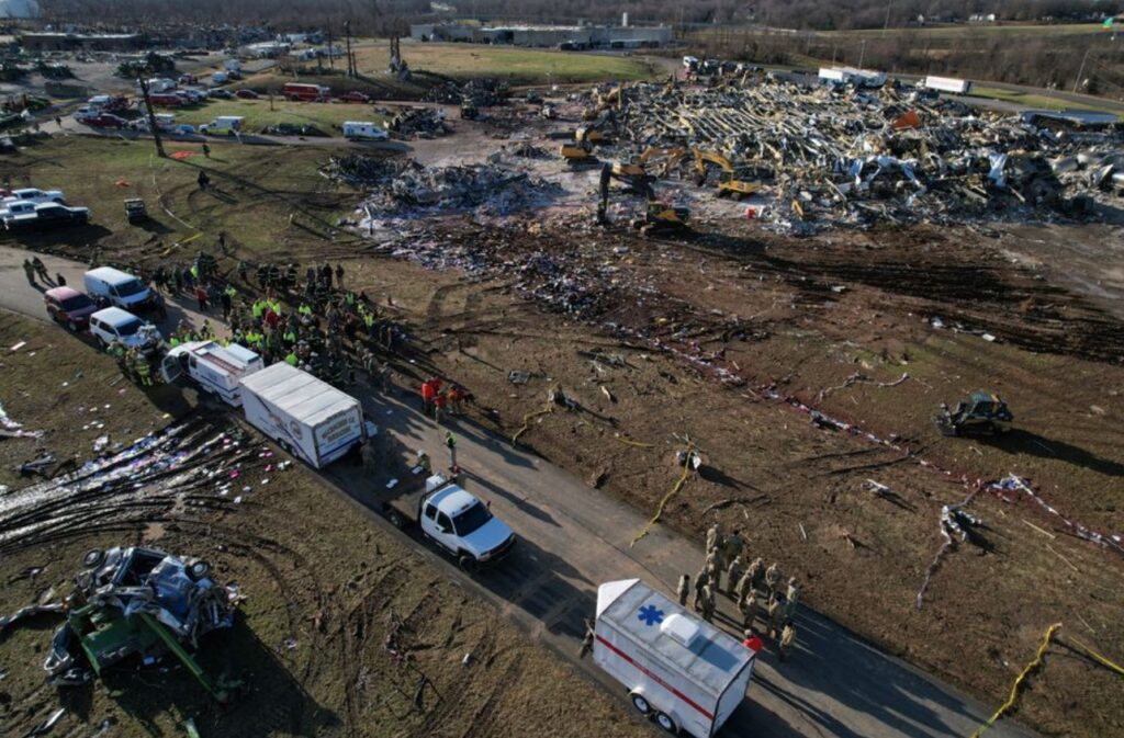 PHOTO Different Angle Of Candle Factory Damage In Mayfield Kentucky