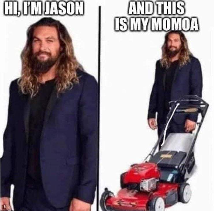 Photo Hi I M Jason And This Is My Momoa Lawn Mower Meme