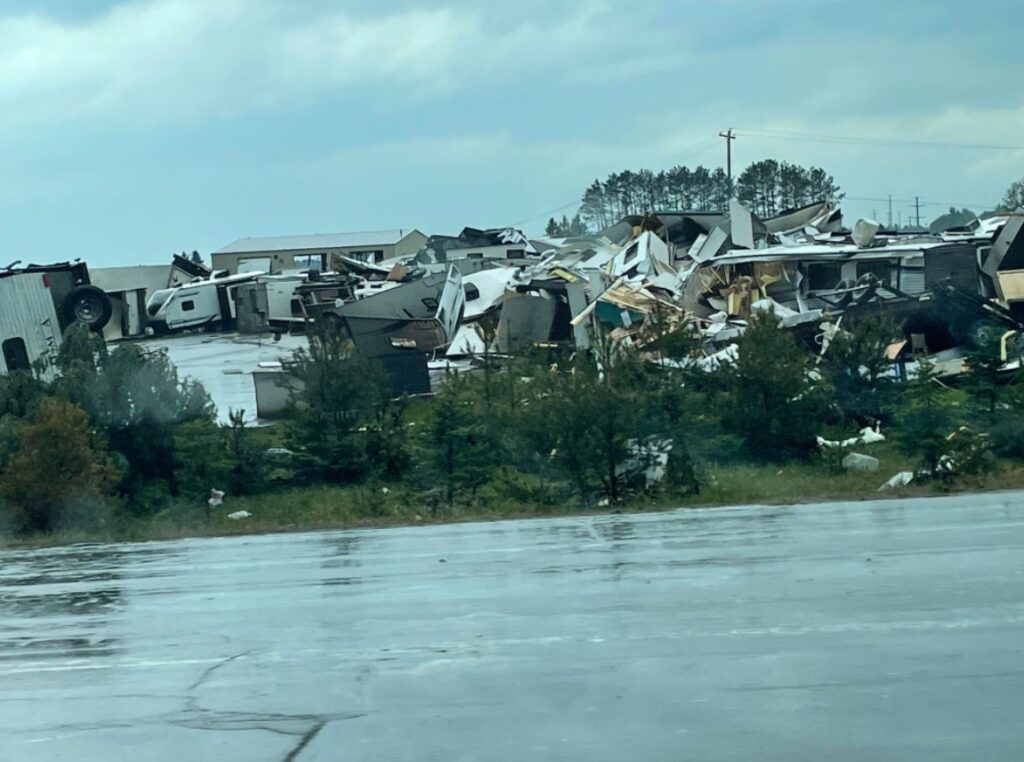 PHOTO Look At All The RV's Destroyed By Tornado In Gaylord Michigan