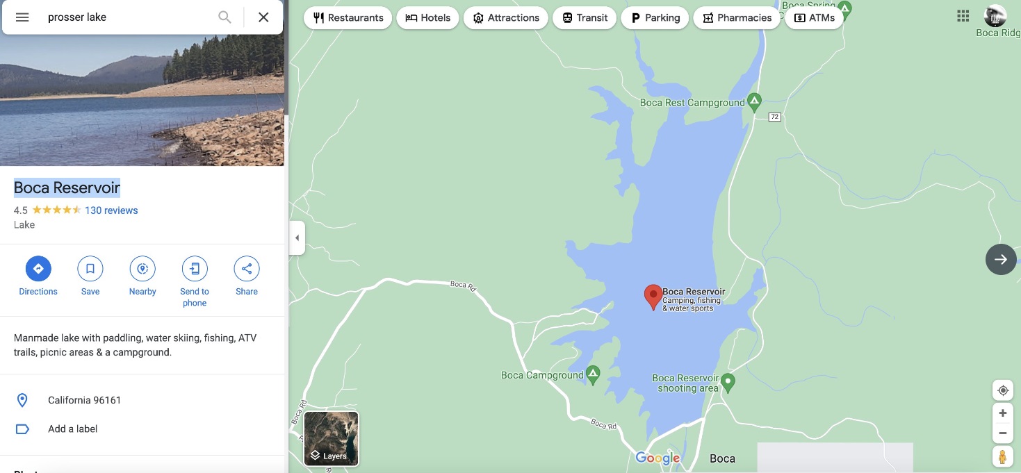 PHOTO Where Prosser Lake Is In Comparison To Where Kiely Rodni Was Last