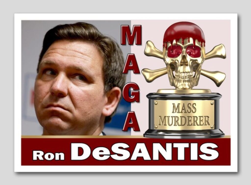 PHOTO Ron DeSantis MAGA Mass Murderer Trading Card Meme