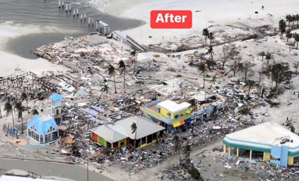 PHOTO Before And After Images Showing Fort Myers Beach Is Gone Because