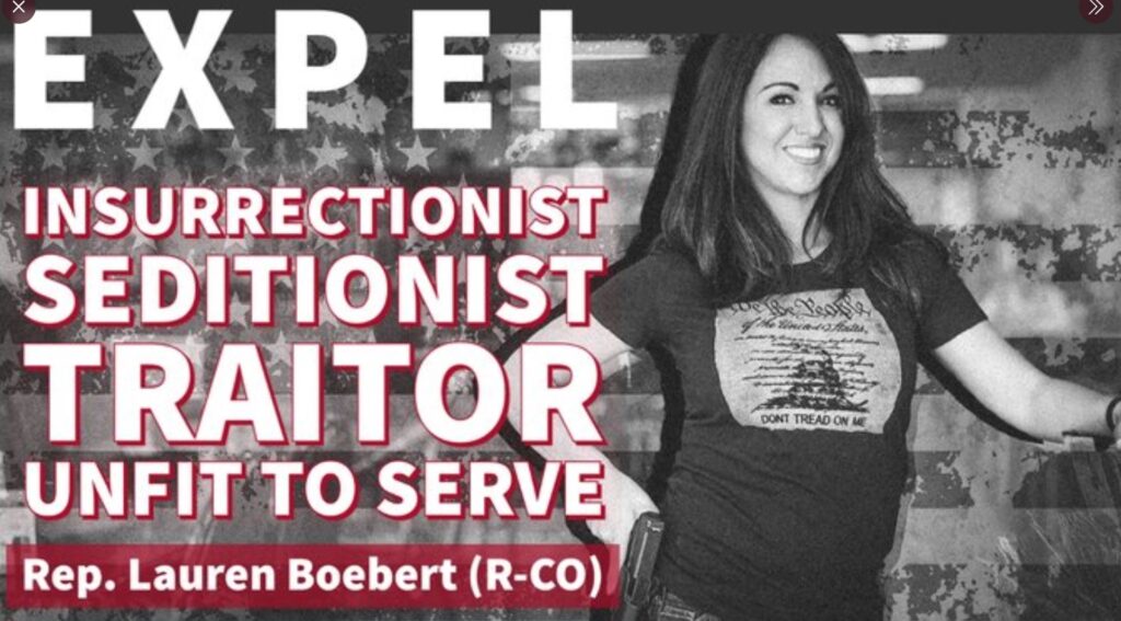 PHOTO Expel Insurrectionist Seditionist Traitor Unfit To Serve Lauren ...
