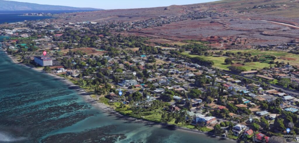 Photo Before And After Of South Side Of Lahaina And Middle Part Of