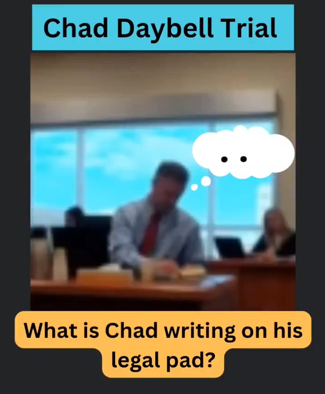 Photo What Is Chad Daybell Writing On His Notepad During Trial