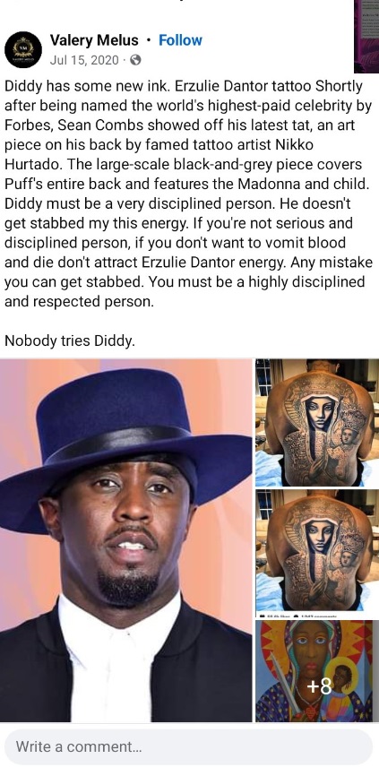 Photo P Diddy Has Demonic Tattoo On His Back