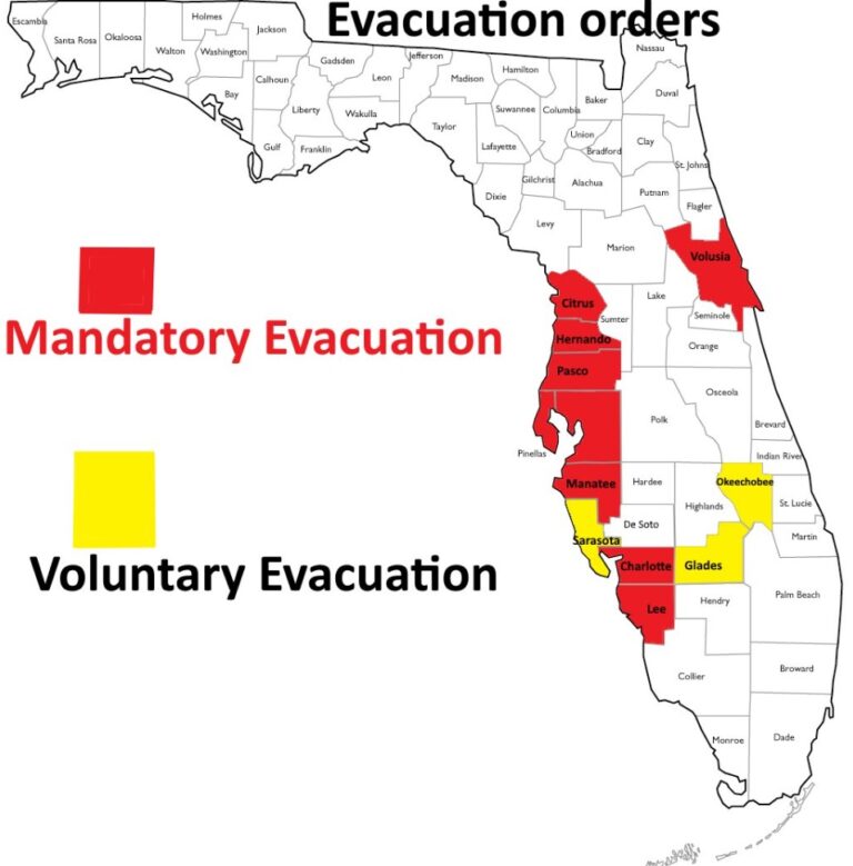 PHOTO Of All Florida Counties Under Mandatory Evacuations Orders For