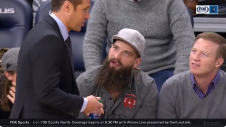 Brent Burns Missing Teeth Watching Kings Wolves Courtside